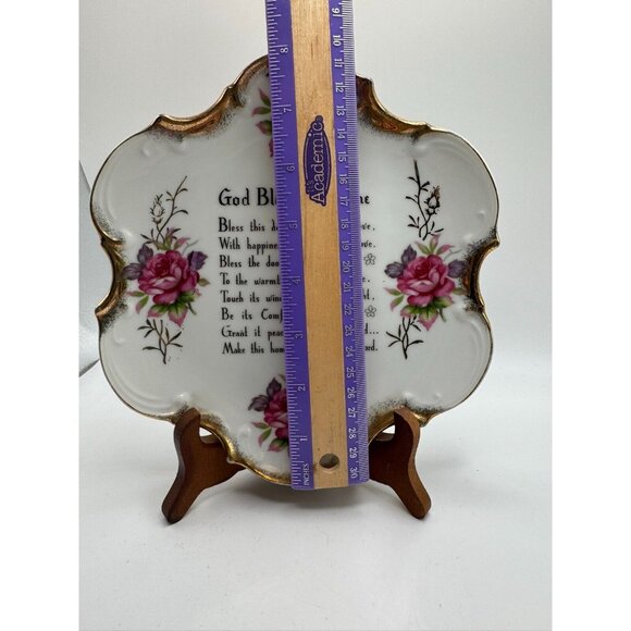 God Bless Our Home Prayer Plate HandPainted ESD Japan Enterprise Exclusiv KF7316 - Picture 12 of 12